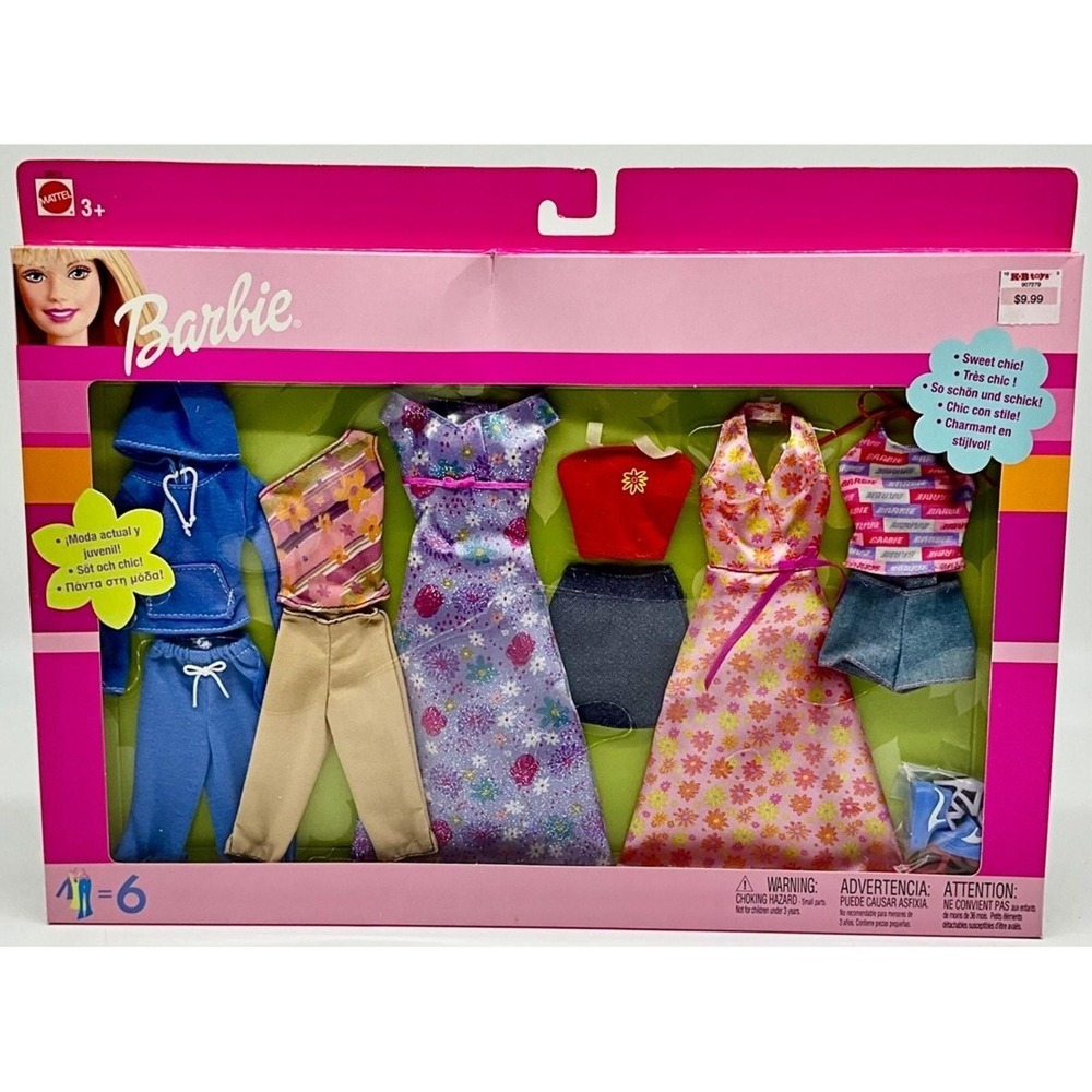 2003 Mattel Barbie Sweet Chic-6 Outfits 68073 BRAND NEW